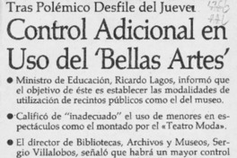 Control adicional en uso del "Bellas Artes"  [artículo].