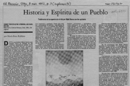 Historia y espíritu de un pueblo  [artículo] María Ester Roblero.