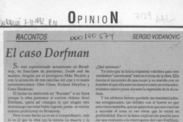 El caso Dorfman  [artículo] Sergio Vodanovic.