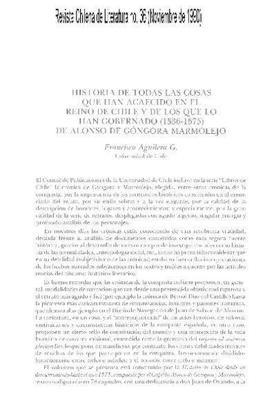 Historia de todas las cosas que han acaecido en el Reino de Chile y de los que lo han gobernado (1536-1575)