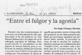 "Entre el fulgor y la agonía"  [artículo] Sergio Velásquez Martínez.