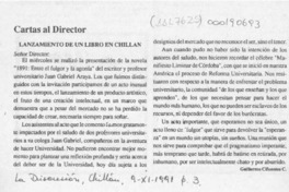 Lanzamiento de un libro en Chillán  [artículo] Guillermo Cifuentes C.