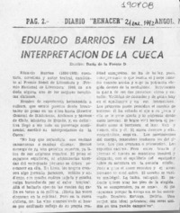 Eduardo Barrios en la interpretación de la cueca  [artículo] Darío de la Fuente D.