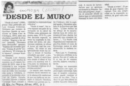 "Desde el muro"  [artículo] Luis E. Aguilera.