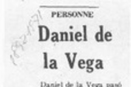 Daniel de la Vega  [artículo] Personne.