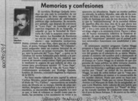 Memorias y confesiones  [artículo] Luis Sánchez Latorre.