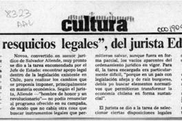 Aparece "Los resquicios legales", del jurista Eduardo Novoa  [artículo].