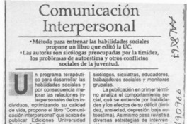 Comunicación interpersonal  [artículo].