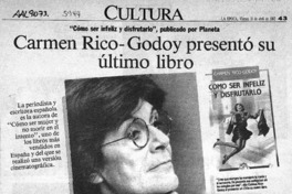 Carmen Rico-Godoy presentó su último libro  [artículo].