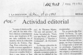 Actividad Editorial  [artículo].