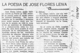 La poesía de José Flores Leiva  [artículo] Amparo Pozo.