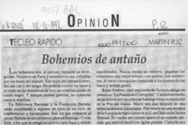 Bohemios de antaño  [artículo] Martín Ruiz.