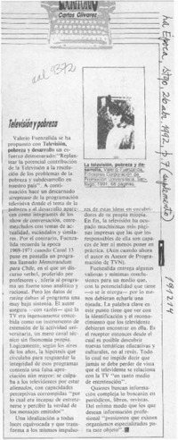 Televisión y pobreza  [artículo] Carlos Olivárez.
