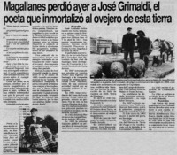 Magallanes perdió ayer a José Grimaldi, el poeta que inmortalizó al ovejero de esta tierra