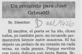 Un recuerdo para José Grimaldi