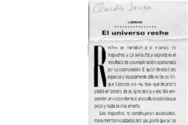 El universo reche  [artículo] Claudia Donoso.