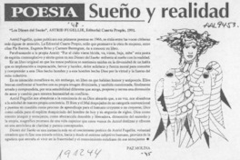 Sueño y realidad  [artículo] Paz Molina.