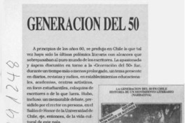 Generación del 50  [artículo] Carlos Orellana.