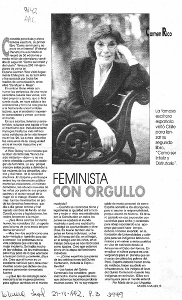 Feminista con orgullo  [artículo] María de la Luz Urquieta.
