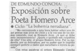 Exposición sobre poeta Homero Arce  [artículo].