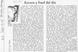 Aurora y final del día  [artículo] Raúl Morales Alvarez.