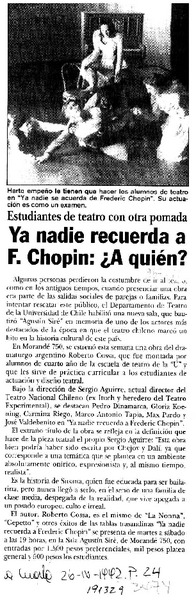 Ya nadie recuerda a F. Chopin, A quién?  [artículo].