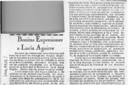 Bonitas expresiones a Lucía Aguirre  [artículo].