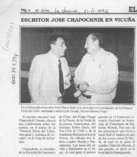 Escritor José Chapochnik en Vicuña  [artículo].
