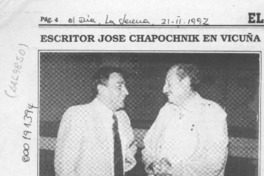 Escritor José Chapochnik en Vicuña  [artículo].