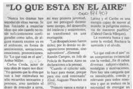 "Lo que está en el aire"  [artículo] Luis E. Aguilera.
