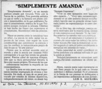 "Simplemente Amanda"  [artículo] Luis E. Aguilera.