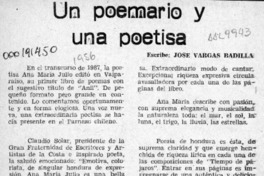 Un poemario y una poetisa  [artículo] José Vargas Badilla.