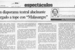 Un diaporama teatral cargado a tope con "Malasangre"  [artículo] Italo Passalacqua C.