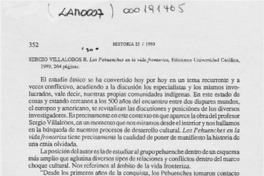 Sergio Villalobos R., "Los pehuenches en la vida fronteriza"  [artículo] Luis Carlos Parentini Gayani.