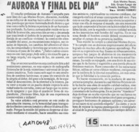 "Aurora y final del día"  [artículo] Mario Ferrero.