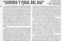 "Aurora y final del día"  [artículo] Mario Ferrero.