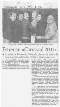 Estrenan "Carrascal 2001"  [artículo].
