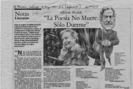 Alfonso Alcalde, "La Poesía no muere, sólo duerme"  [artículo].