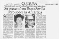 Se presentó en Expo Sevilla libro sobre la Antártica  [artículo].