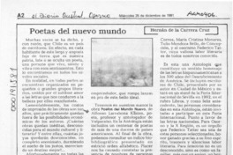 Poetas del nuevo mundo  [artículo] Hernán de la Carrera Cruz.