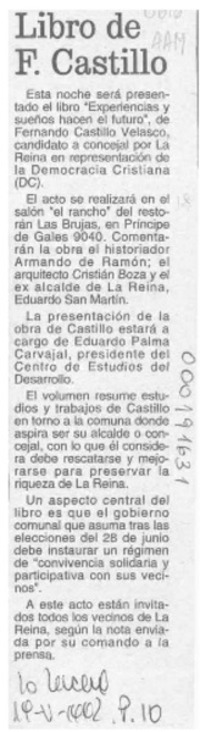 Libro de F. Castillo  [artículo].
