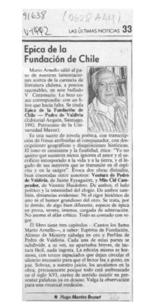 Epica de la fundación de Chile  [artículo] Hugo Montes Brunet.