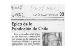 Epica de la fundación de Chile  [artículo] Hugo Montes Brunet.