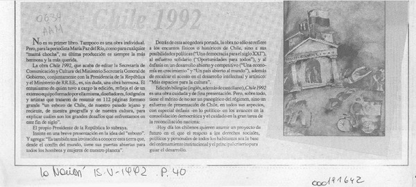 Chile 1992  [artículo].