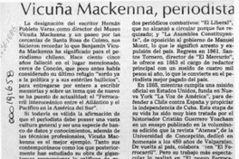 Vicuña Mackenna, periodista  [artículo] Tito Castillo.