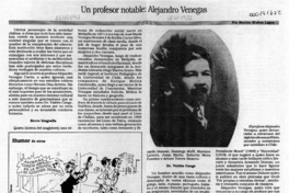 Un profesor notable, Alejandro Venegas  [artículo] Marino Muñoz Lagos.