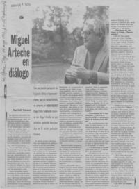 Miguel Arteche en diálogo  [artículo] Hugo Emilio Pedemonte.