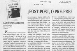 Post-post o pre-pre?  [artículo] Claudio Giaconi.