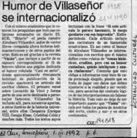 Humor de Villaseñor se internacionalizó  [artículo].