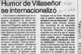 Humor de Villaseñor se internacionalizó  [artículo].